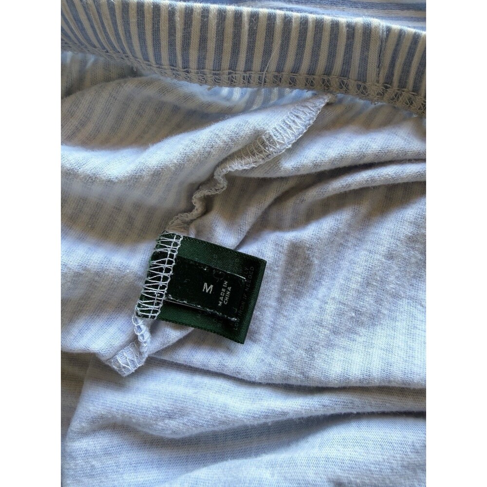 Ralph Lauren Monogrammed Striped Pajamas In Size Medium Blue & White 100 Cotton - Picture 7 of 8